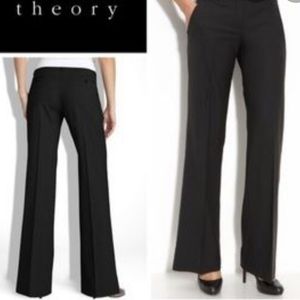 Theory Faye linen travel wide leg trousers